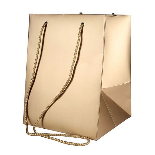Hand Tied Gift Bag - Metallic Gold 19x25cm 