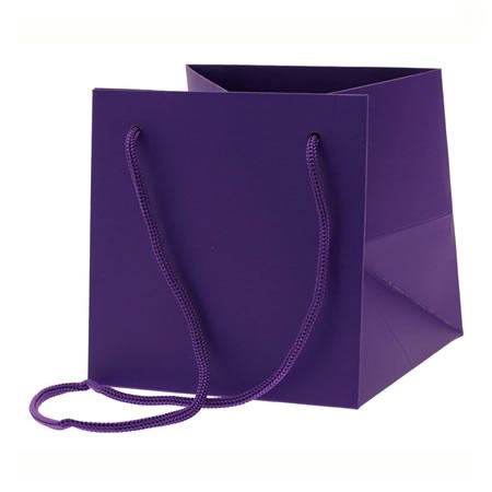 Hand Tied Gift Bag - Purple 17x17cm