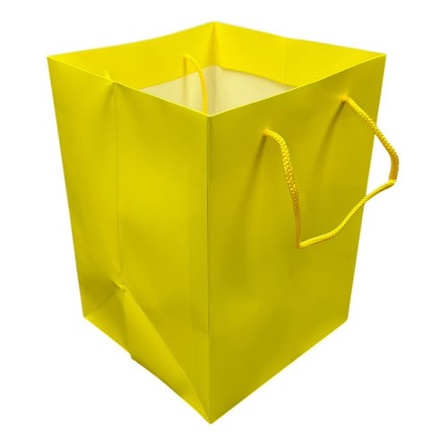 Hand Tied Gift Bag Large - Yellow 25x18x18x10cm