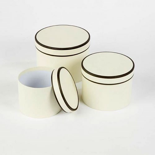 Hat Boxes Round - Cream (set of 3)