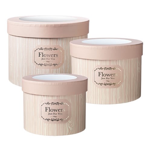 Hat Boxes Oxford Pink - Clear Lids (set of 3)