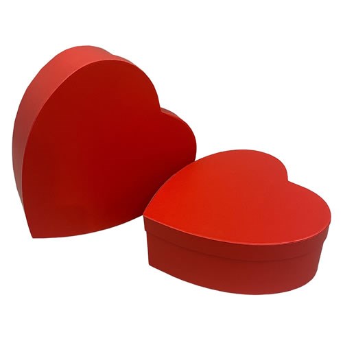Hat Boxes - Red Hearts (set of 2)