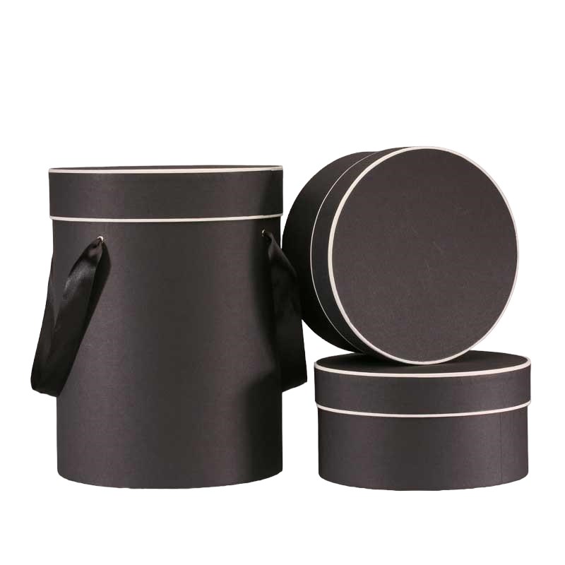 Hat Boxes Round - Black/Cream (set of 3)
