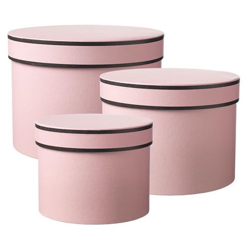 Hat Boxes Round Couture - Pink (set of 3)