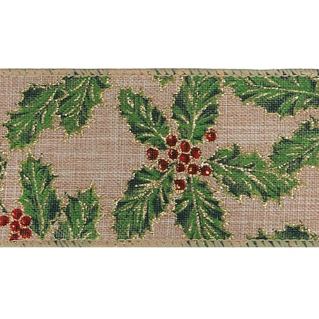 Ribbon With Green Holly