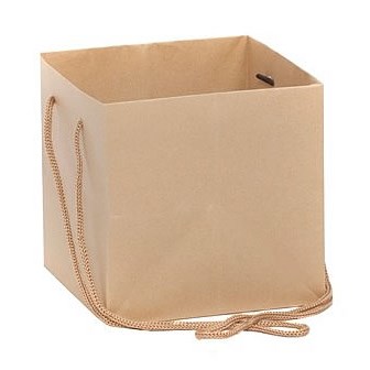 Hand Tied Gift Bag - Kraft 14.5x14.5x16cm