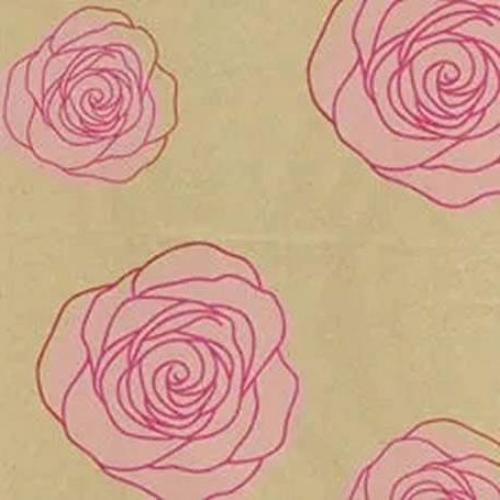 Kraft Paper - Kraft Pink Flowers