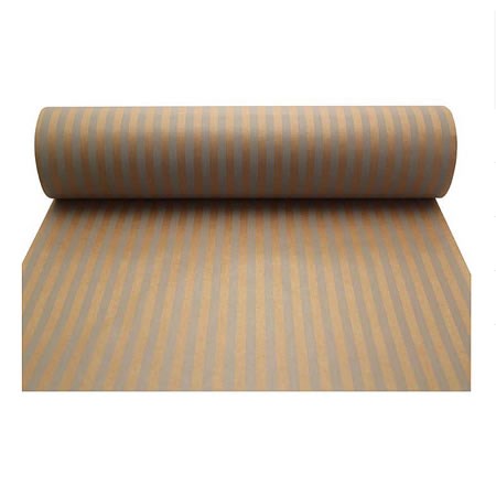 Kraft Paper - Kraft & Grey Stripes