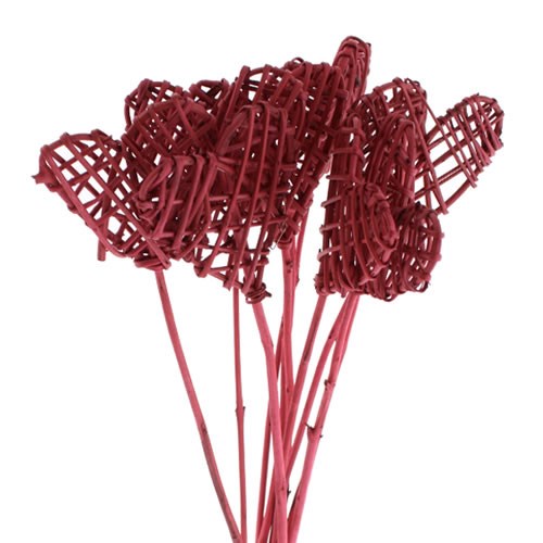 LATA HEART PICKS - OVAL BURGUNDY