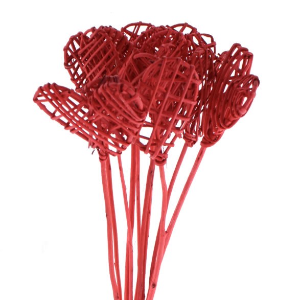 LATA HEART PICKS - OVAL RED