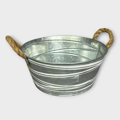 Metallic Bowl & Rope Handles 9cm x 22cm
