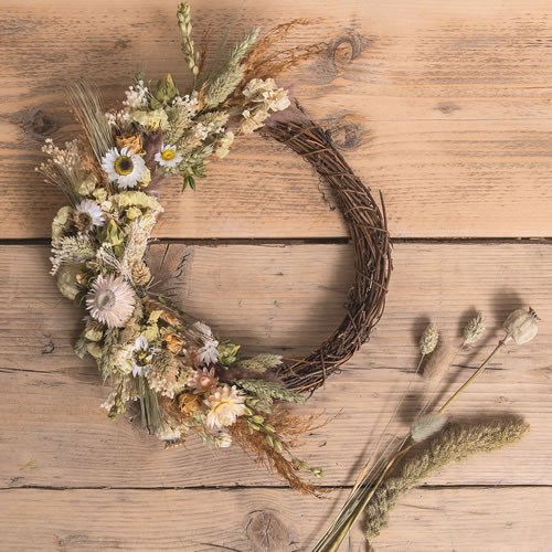 DIY Kit Dried Flower Blue Wreath DIY Floral, Craft & Dried Flower
