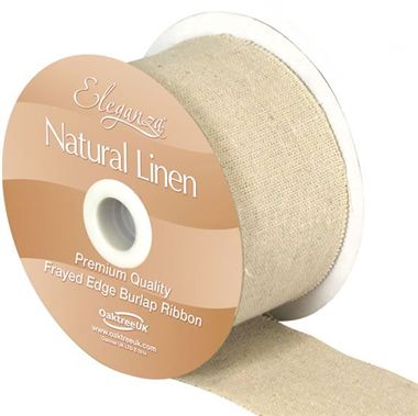 Natural Burlap Linen - Frayed Edge - 50mm 