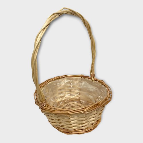 Natural Willow Basket with Handle 34cm