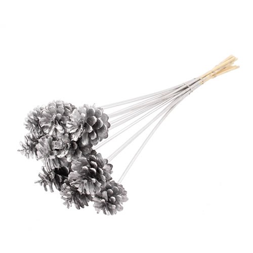PINE CONE PICKS - SILVER