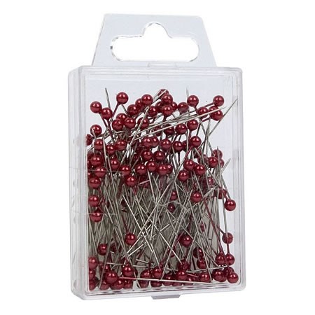 Pins - Red Pearl Headed 4cm