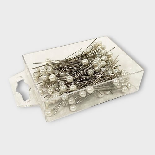 Pins - White Pearl Headed Corsage 5cm