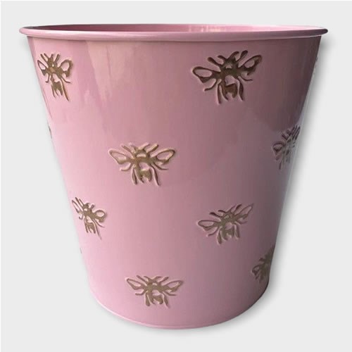 Planter Bucket - Bees Gold & Pink