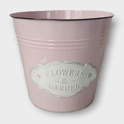 Planter Bucket - Flowers & Garden Pink
