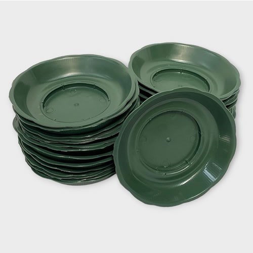 Plastic Floral 'O' Saucers Green 