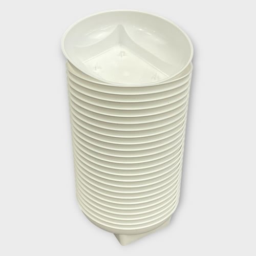 Plastic Square Round Dishes White