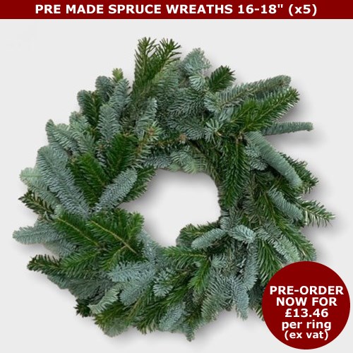 Pre Made Spruce Wreaths 16-18" - Call office to pre order