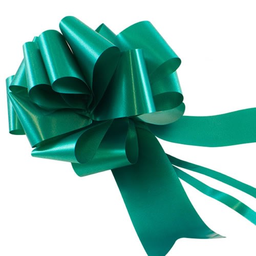 Ribbon Pull Bows Emerald Green - 50mm