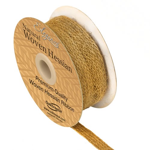 RIBBON - HESSIAN NATURAL 10MM (WOVEN)