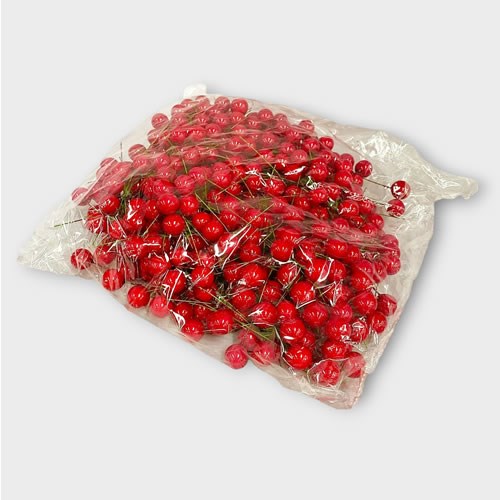 Red Berries Wired 12mm (500 bulk pack)