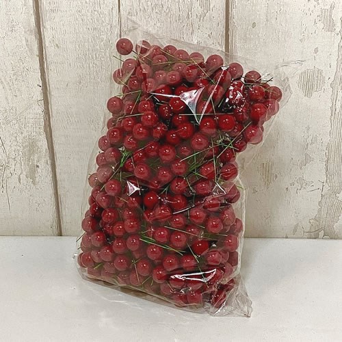 Red Berries Wired 12mm (500 bulk pack)