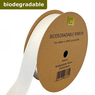 Ribbon Biodegradable White - 25mm