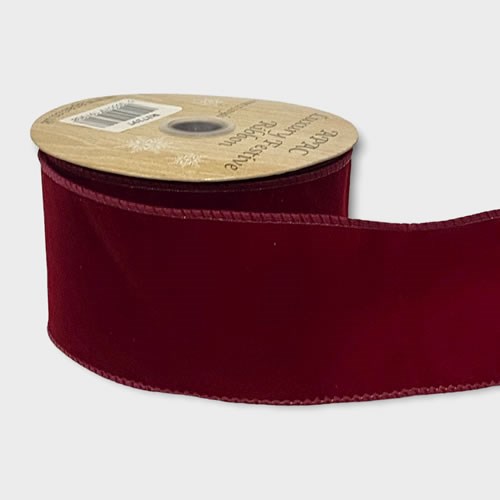 Ribbon - Burgundy Velvet (Wired Edge)  