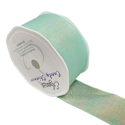 Ribbon Candy Shimmer Metallic Iridescent Caribbean Blue - 38mm 