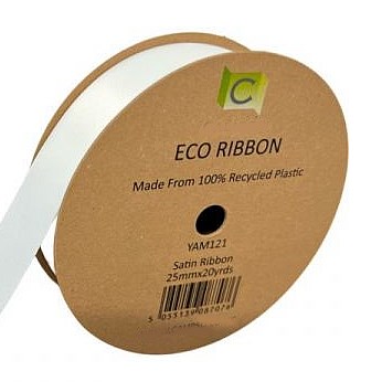 Ribbon ECO Satin White - 25mm