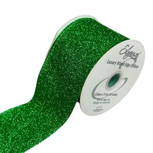 Ribbon - Festive Green Sparkle