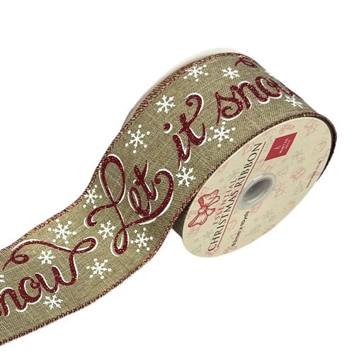 Ribbon Hessian - Festive Let it Snow