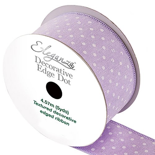 Ribbon Lavender Dots 38mm