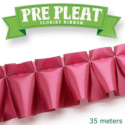 Ribbon Pre Pleat - Burgundy