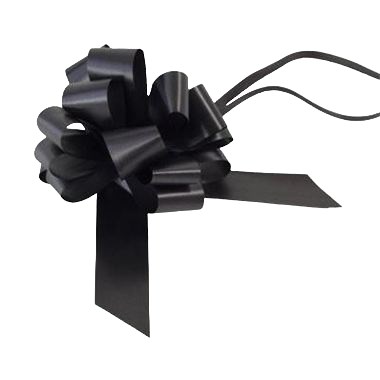 Ribbon Pull Bows Black - 30mm 