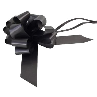 Ribbon Pull Bows Black - 50mm