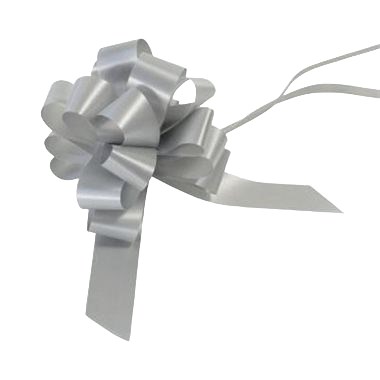 Ribbon Pull Bows Matt Silver - 30mm