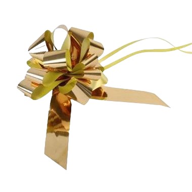 Ribbon Pull Bows Metallic Gold - 30mm