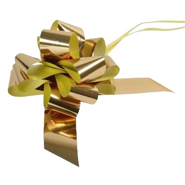 Ribbon Pull Bows Metallic Gold - 50mm