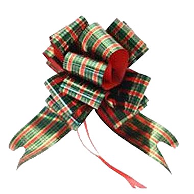 Ribbon Pull Bows Tartan - 50mm