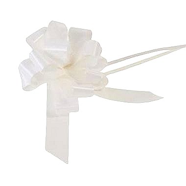 Ribbon Pull Bows White - 30mm 