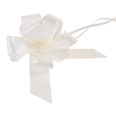 Ribbon Pull Bows White - 50mm 