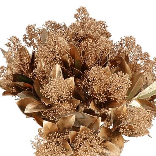 SKIMMIA DYED ANTIQUE GOLD