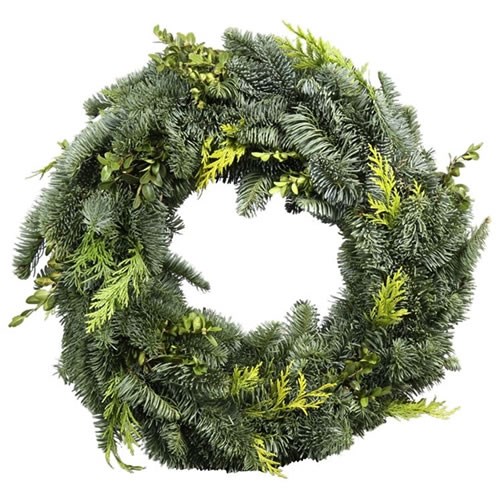 SPRUCE WREATH MIXED 40CM (HALF BOUND)