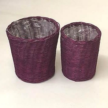 Fuchsia Willow Pots (Set of 2) *Only four sets of 2 left*