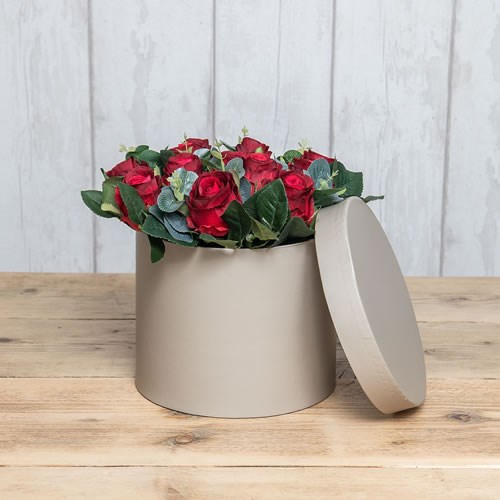 DIY Artificial Red Roses in Hat Box Kit